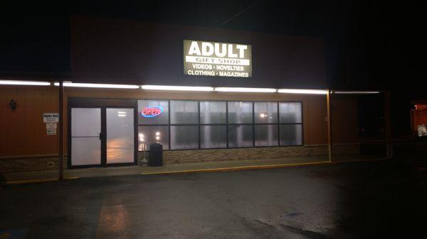 Exterior of the store at night