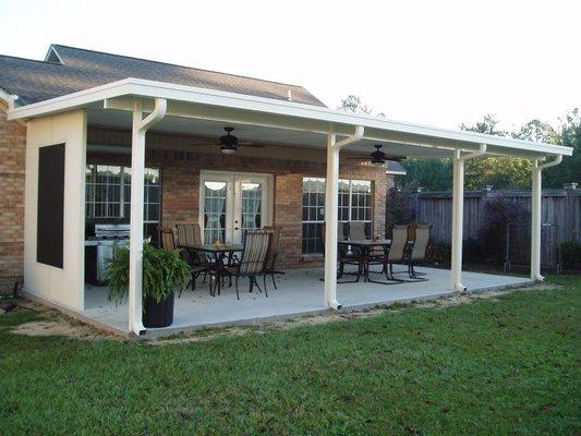 This is a normal aluminum patio cover install.