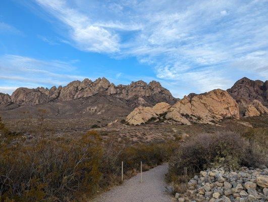 View of the Organ Mountains from the trail