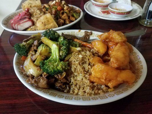 #2 Combo. Brocolli beef, orange chicken, and fried rice.