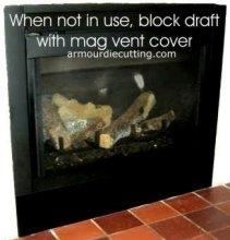 Magnetic fireplace vent covers