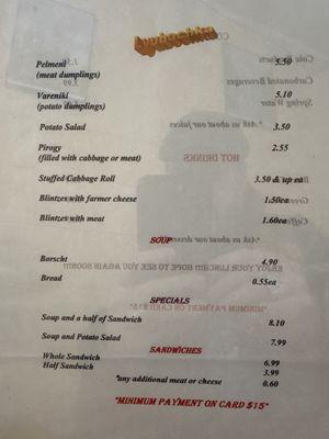 Menu Front