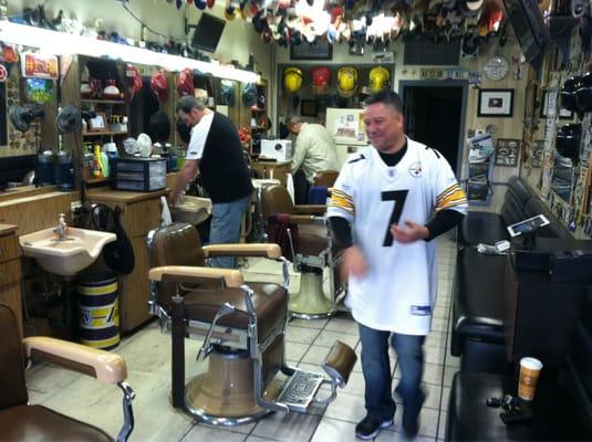 Owner Maury showing his Steeler pride!