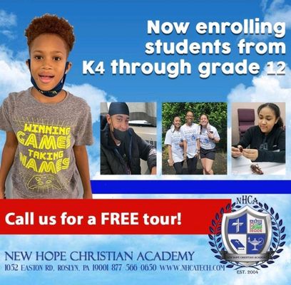 Now Enrolling K-12 @ New Hope Christian Academy, a Ministry of New Hope Ministries