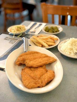 Schnitzel lunch