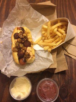 RVA dog and fries "to go"