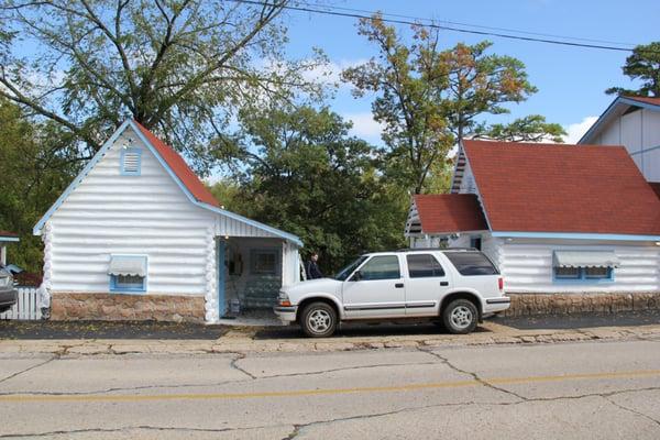 Cabins are directly on the street, but parking is excellent.