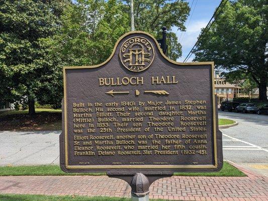 Bulloch Hall Historical Marker, Roswell