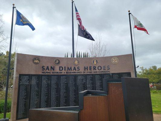 Each branch of the military represented with their Flag