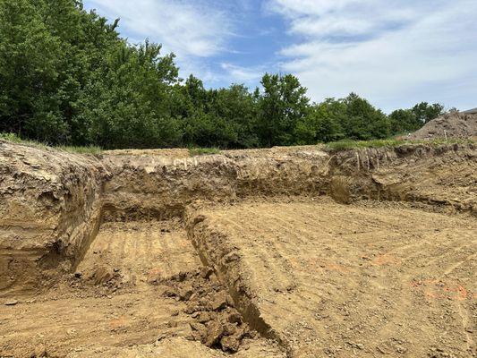 This is a picture from a soil inspection that occurs before beginning to build a residential home.