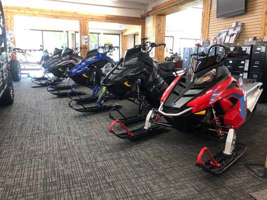 Get your Polaris Snowmobiles at Carl's Cycle Sales.  New sleds arriving every day.