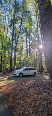 Our van, Caroline, in our camp spot.