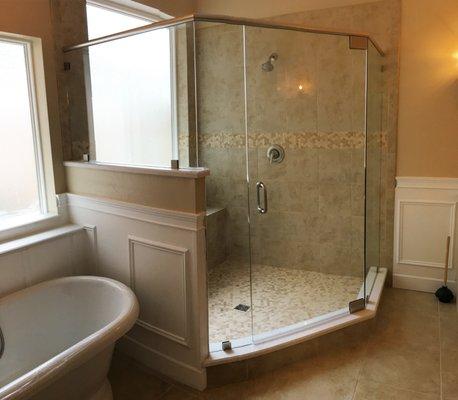 Frameless Shower Enclosure with Header