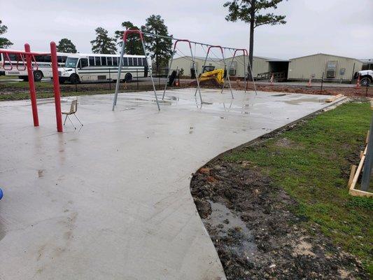 Concrete for playground at Legacy Christian