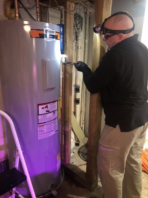 Replacing a leaking water heater