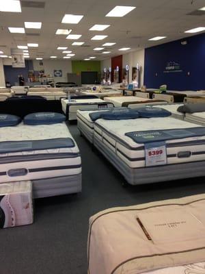 A lot of models to chose from Tempur-pedic Serta Sealy Simmons Icomfort Stearns and Foster Beautyrest and many more !