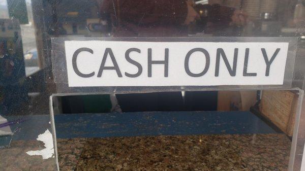 Cash only