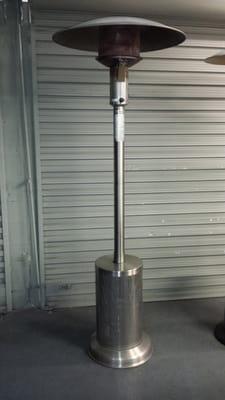 Stainless style propane outdoor heater basket and post unit