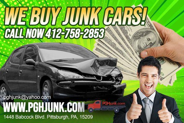 We pay you CASH for your junk vehicle!