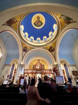 Doing the church tour during the Salt Lake Greek Festival