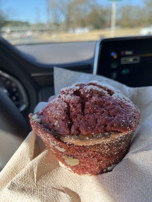 Red Velvet Cheesecake Muffin to go!