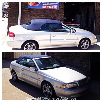 New convertible top installed in this Volvo C70 by Romero's Auto Tops