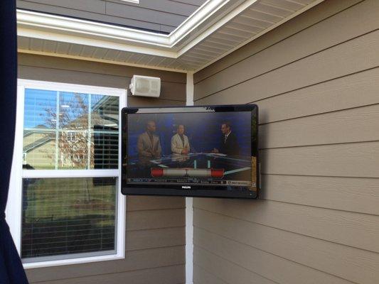 Outdoor TV Mount with Electrical Routing