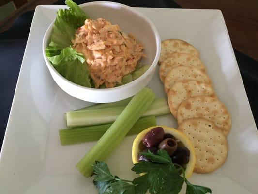 Bermuda's Pimento Cheese...made with smoked Gouda & Duke's...served w/ marinated olives. Awesome appetizer!