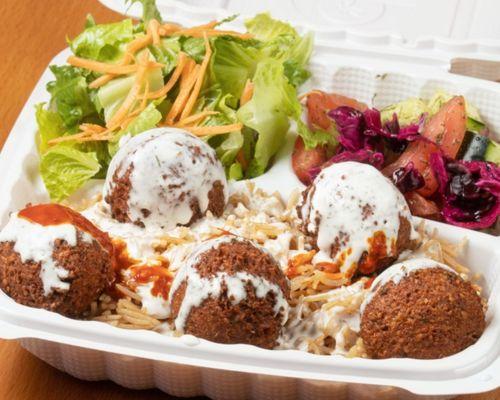 Falafel over rice