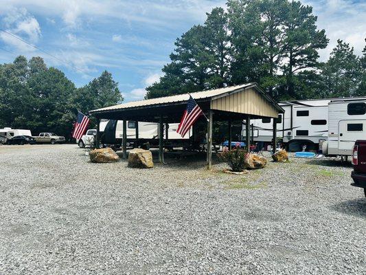 Park Pavillion with picnic tables