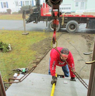 Pre-cast stairs delivered.