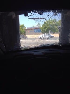 In the car wash. Only $9.00 for the Rain-X package.