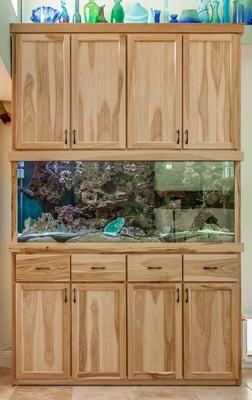 Custom hickory fish tank stand.