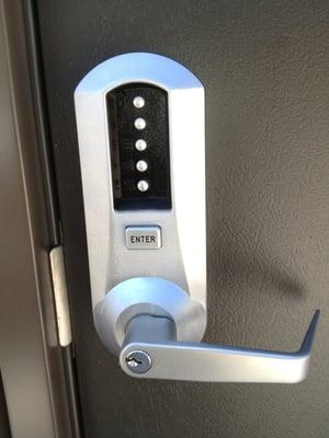 Push button lock, for controlled access.