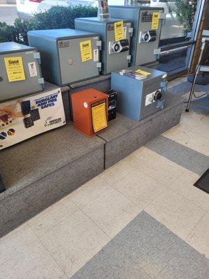 We sell safes of all sizes. Come in to check out our display.