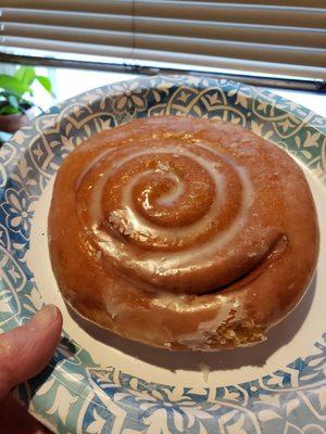 Cinnamon roll is very big