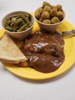 Lunch special hamburger steak w two sides