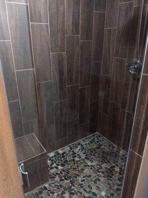 Custom shower. Pre clean up.