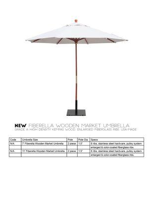 Fiberella Wooden Market Umbrella