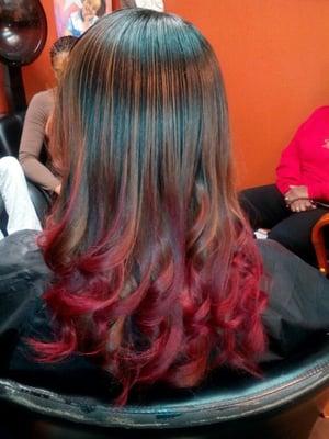 back view of color /no weave added