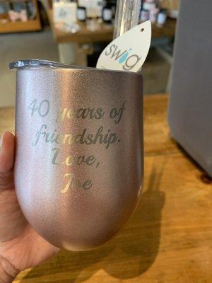 Custom engraved tumbler