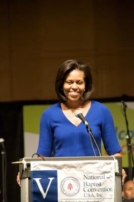 Michelle Obama at the national Baptist convention in Cincinnati