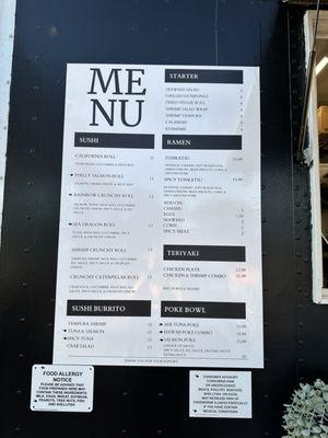 Food menu