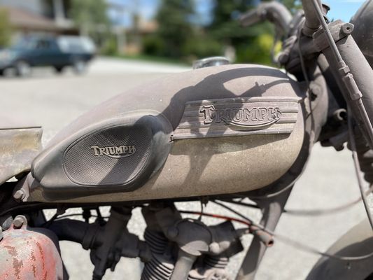 A one of a kind 1960 Triumph Tiger Cub  transported 900 miles from Cheyenne, WY to Plymouth, MN