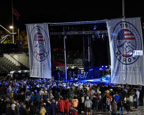 Stage Set-up at Weidner Field for the Justin Moore and Chris Janson Concert.