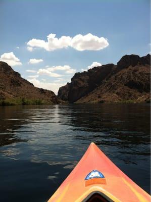 Paddling down the Colorado River.