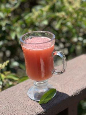 Our fresh new watermelon juice 
With lime and mint