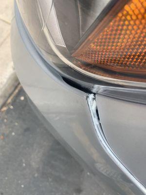 Shitty glue on the other side of my bumper