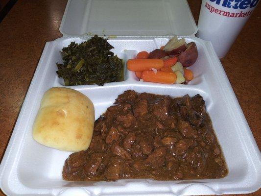 They may not look like much but the beef tips had wonderful flavor. I was just surprised they weren't served over rice or potatoes.