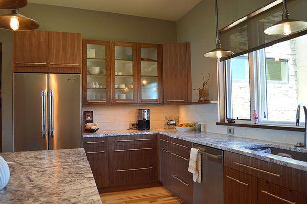 quartered walnut kitchen